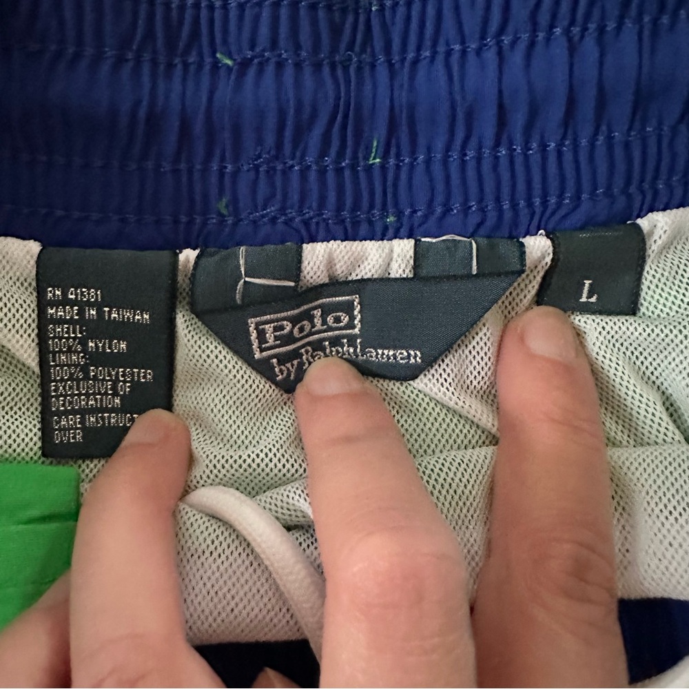 Polo Ralph Lauren Vintage 90’s 100% Nylon Swim Trunks Size Large - Picture 2 of 4